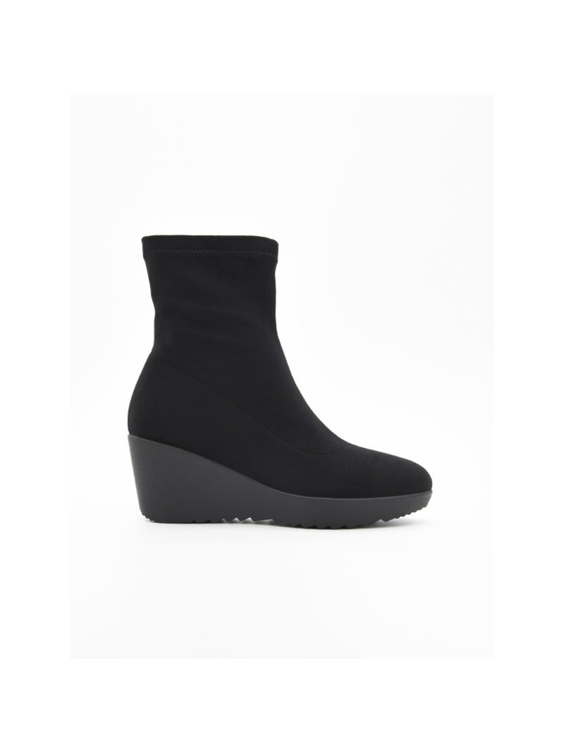 Stivaletto zeppa materiale sintetico purapiel Nero - Kiabi