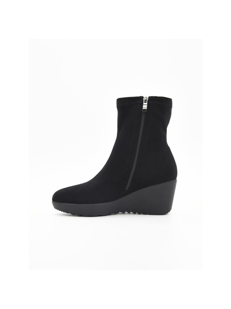 Stivaletto zeppa materiale sintetico purapiel Nero - Kiabi