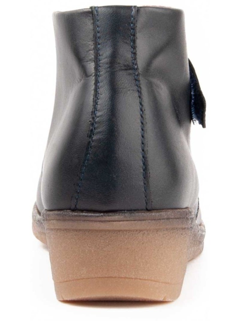 Stivaletto Zeppa Pelle Naturale Purapiel Blu - Kiabi