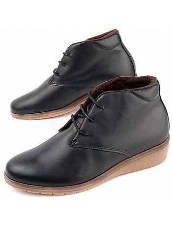 Stivaletto Zeppa Pelle Naturale Purapiel