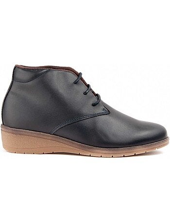 Stivaletto Zeppa Pelle Naturale Purapiel