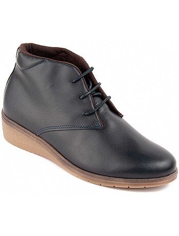Stivaletto Zeppa Pelle Naturale Purapiel