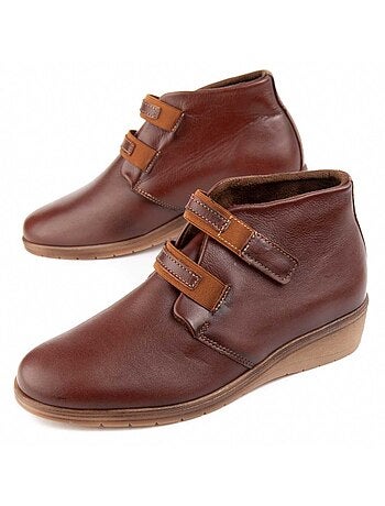 Stivaletto Zeppa Pelle Naturale Purapiel