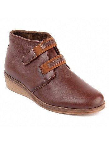 Stivaletto Zeppa Pelle Naturale Purapiel
