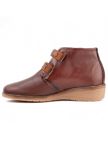 Stivaletto Zeppa Pelle Naturale Purapiel