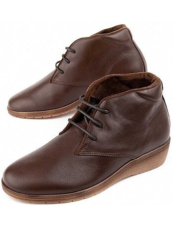 Stivaletto Zeppa Pelle Naturale Purapiel