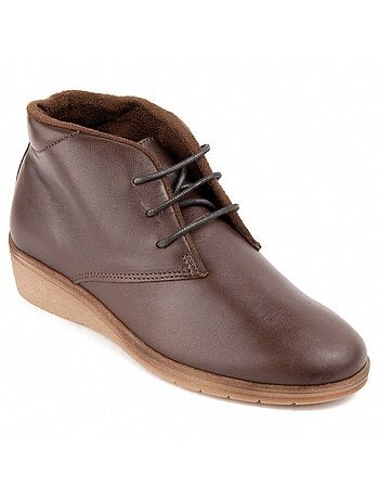 Stivaletto Zeppa Pelle Naturale Purapiel