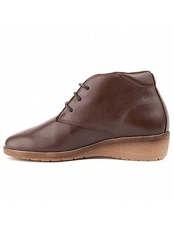 Stivaletto Zeppa Pelle Naturale Purapiel