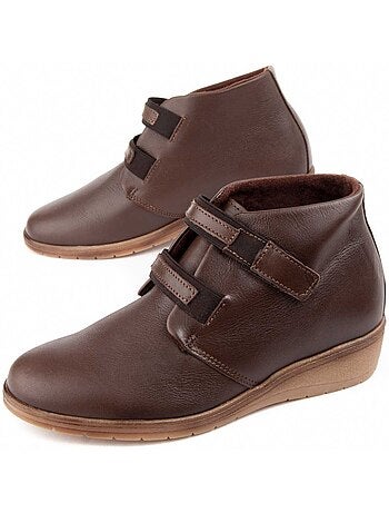 Stivaletto Zeppa Pelle Naturale Purapiel