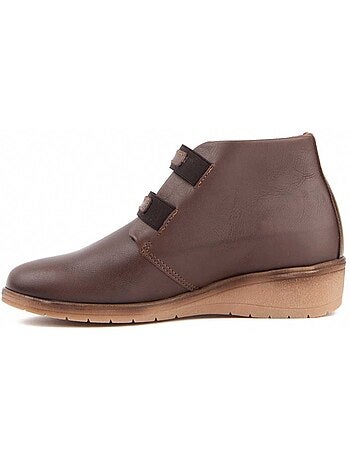 Stivaletto Zeppa Pelle Naturale Purapiel