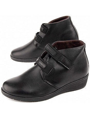 Stivaletto Zeppa Pelle Naturale Purapiel