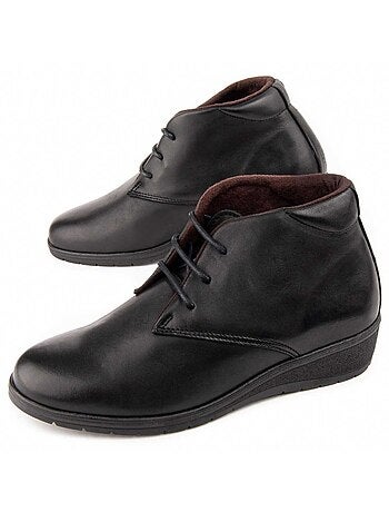 Stivaletto Zeppa Pelle Naturale Purapiel