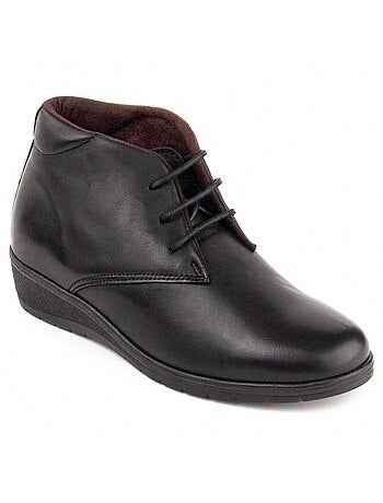 Stivaletto Zeppa Pelle Naturale Purapiel