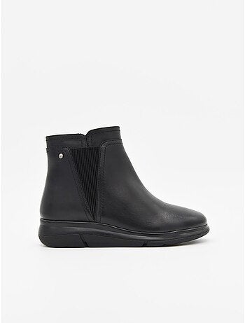Stivaletto Zeppa Pelle Naturale Purapiel