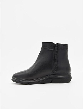 Stivaletto Zeppa Pelle Naturale Purapiel