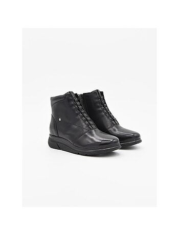Stivaletto zeppa pelle naturale purapiel