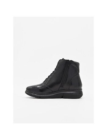 Stivaletto zeppa pelle naturale purapiel