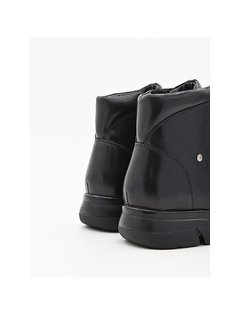 Stivaletto zeppa pelle naturale purapiel