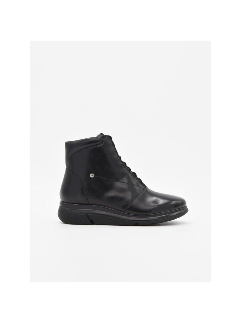 Stivaletto zeppa pelle naturale purapiel Nero - Kiabi
