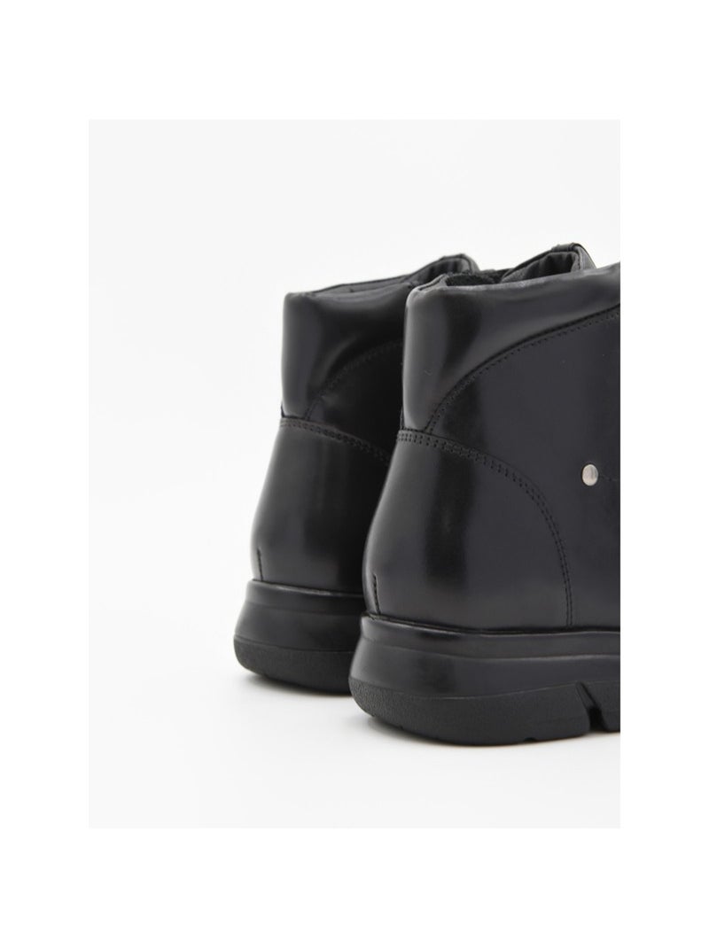 Stivaletto zeppa pelle naturale purapiel Nero - Kiabi