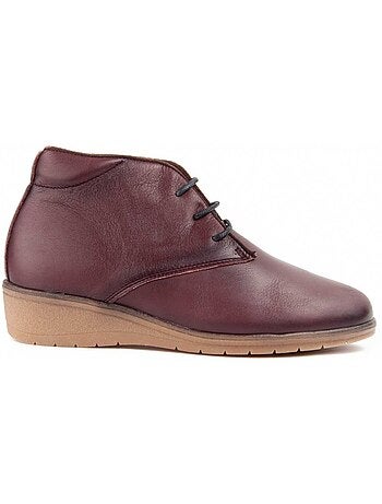 Stivaletto Zeppa Pelle Naturale Purapiel