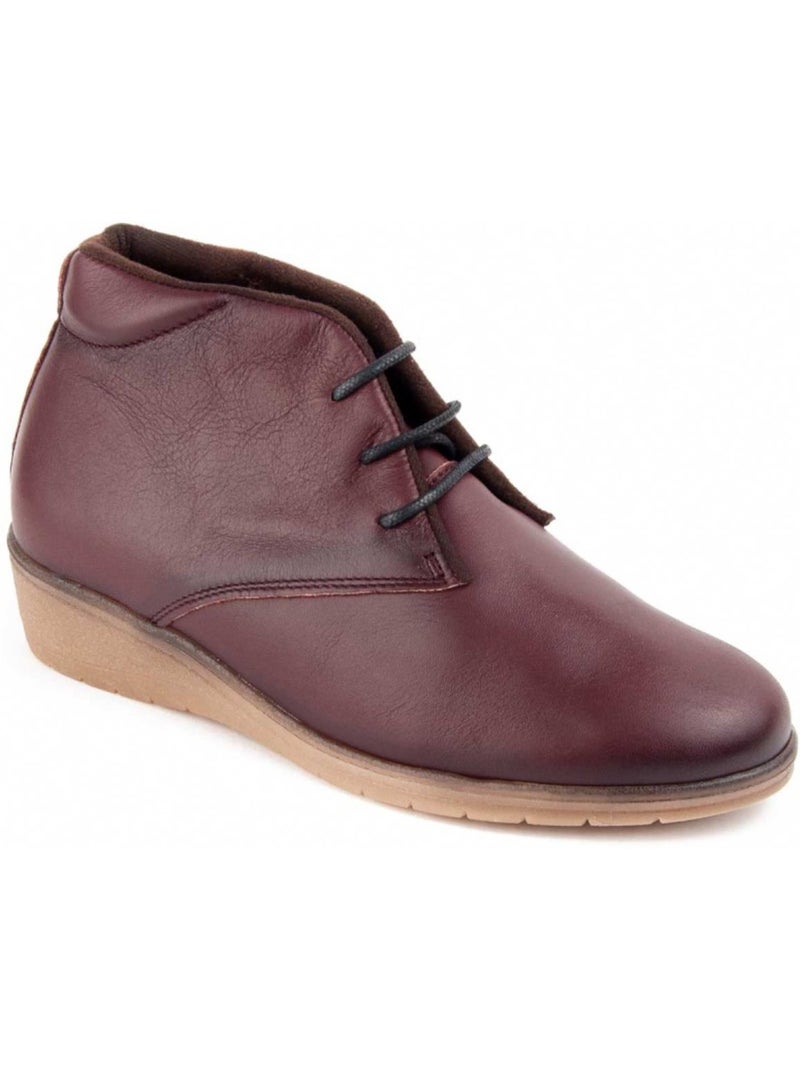 Stivaletto Zeppa Pelle Naturale Purapiel Rosso - Kiabi