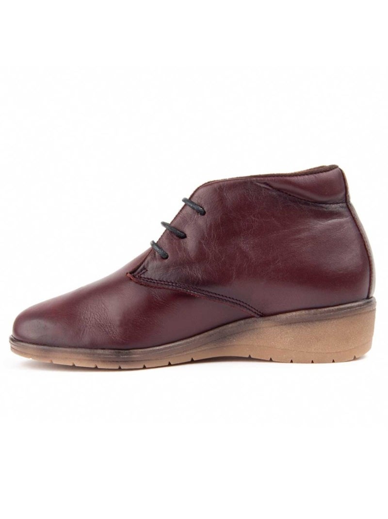 Stivaletto Zeppa Pelle Naturale Purapiel Rosso - Kiabi