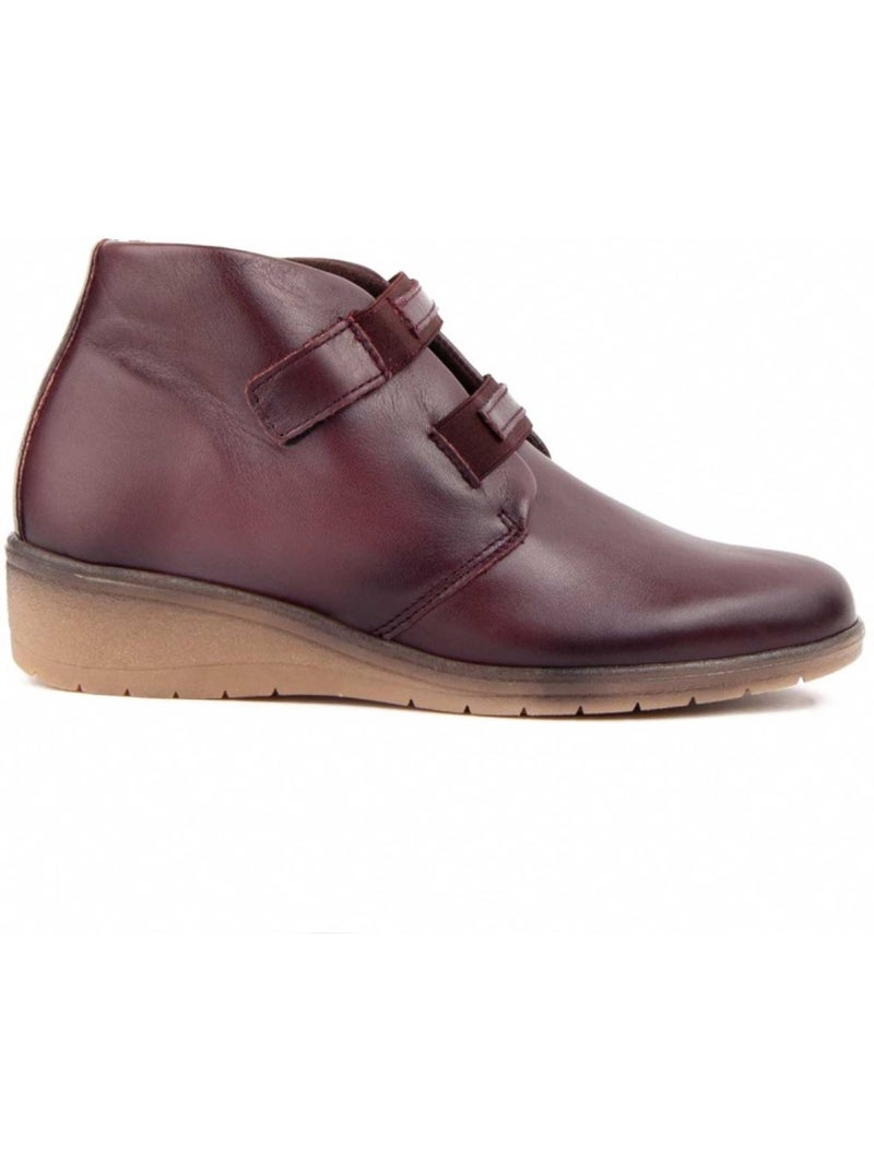 Stivaletto Zeppa Pelle Naturale Purapiel Rosso - Kiabi