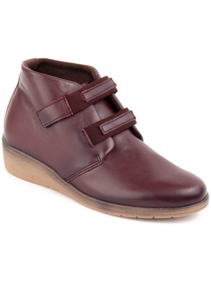 Stivaletto Zeppa Pelle Naturale Purapiel Rosso - Kiabi