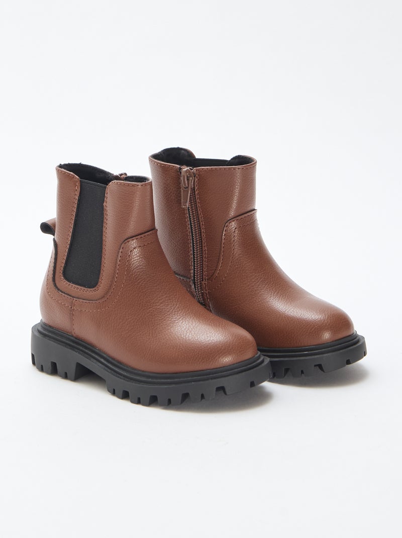 Stivali aderenti in similpelle Marrone Bambina Kiabi