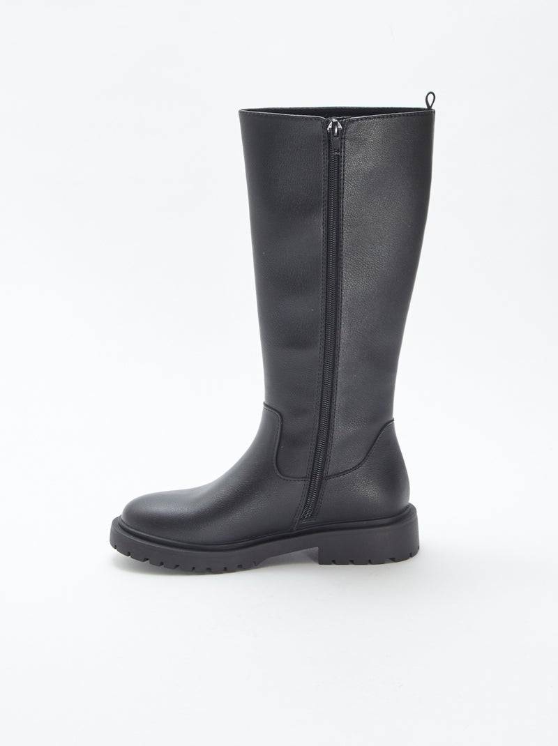 Stivali alti in similpelle Nero - Kiabi