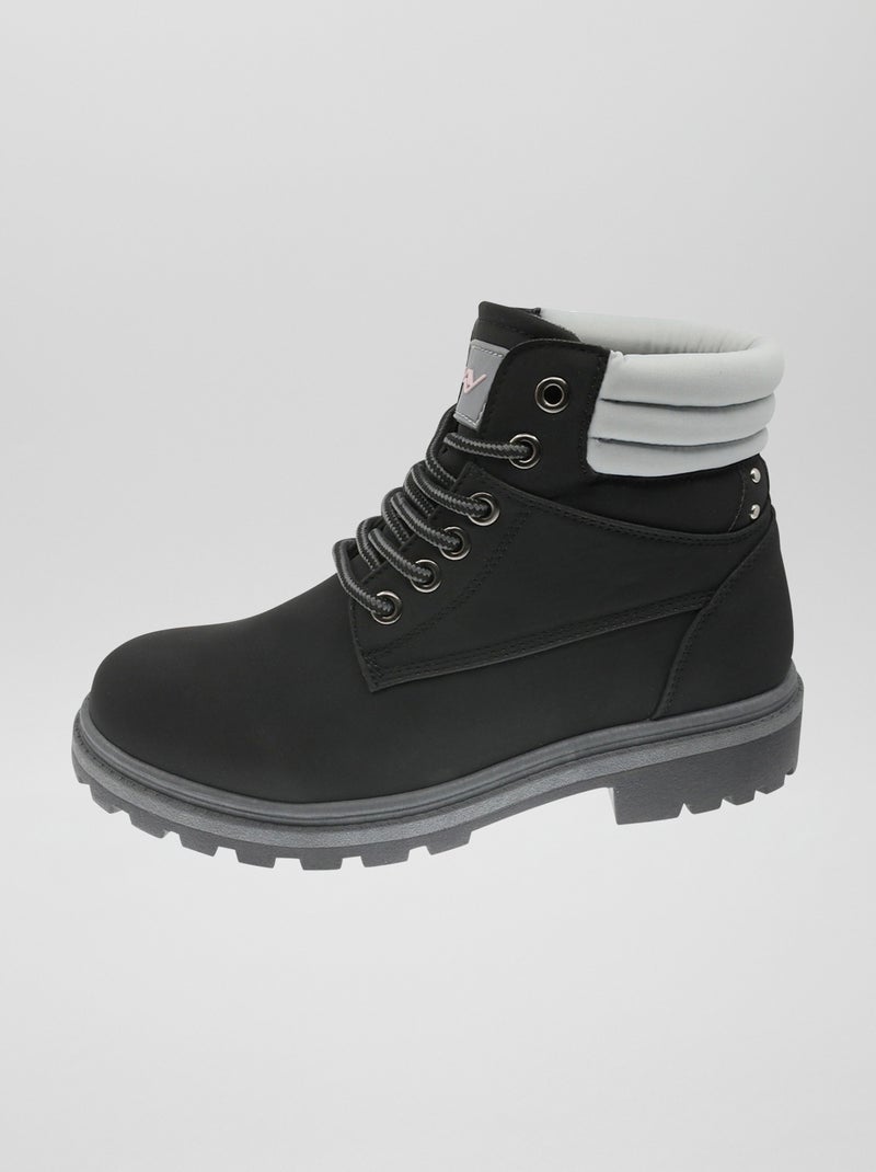 Stivali bicolor stile ranger NERO - Kiabi