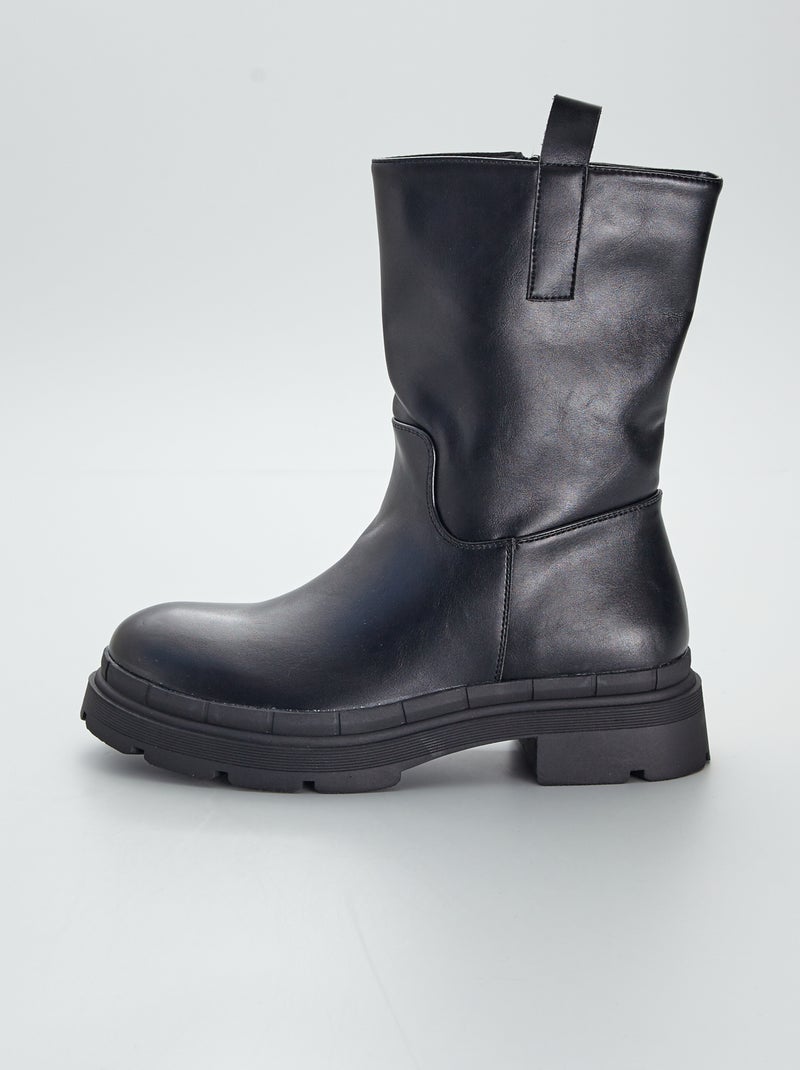 Stivali biker alti nero - Kiabi