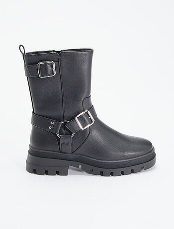 Stivali biker con cinturini fantasia