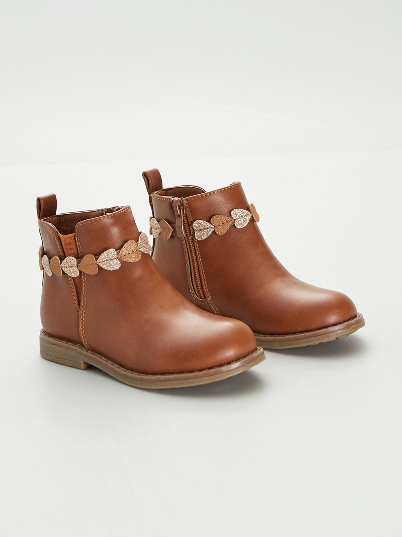 Stivali Chelsea in similpelle MARRONE - Kiabi