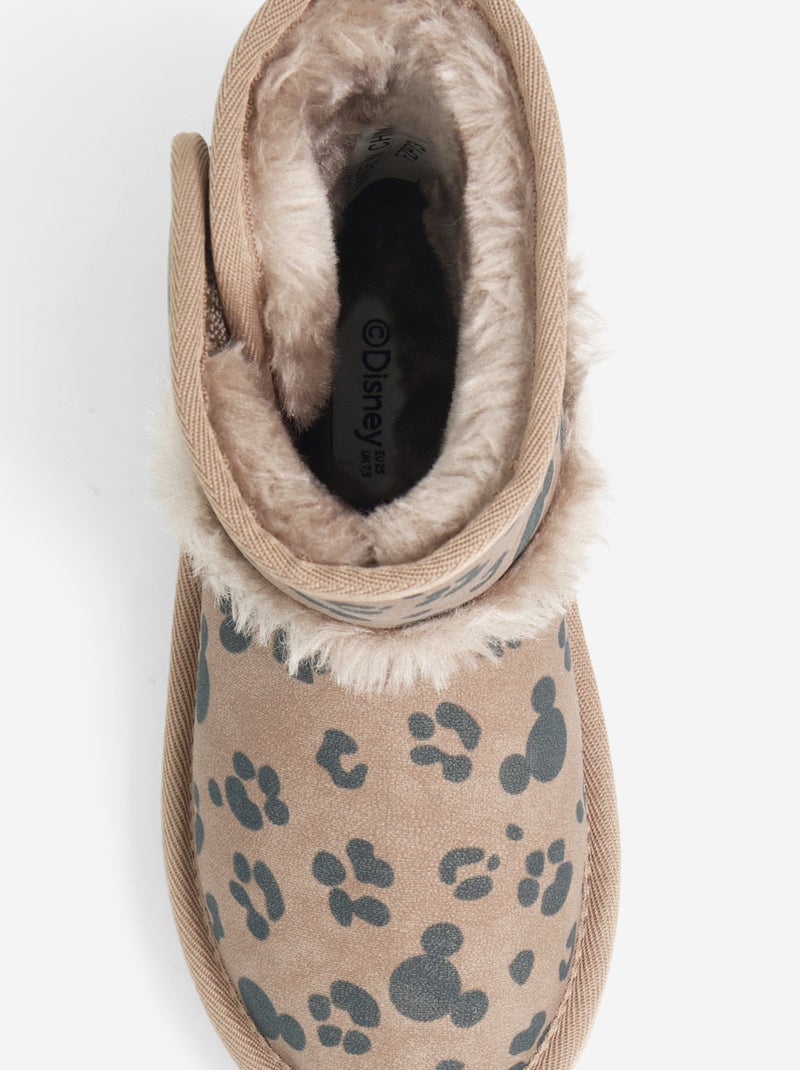 Stivali con chiusura a strappo fantasia leopardata \'Mickey\' \'Disney\' Marrone - Kiabi