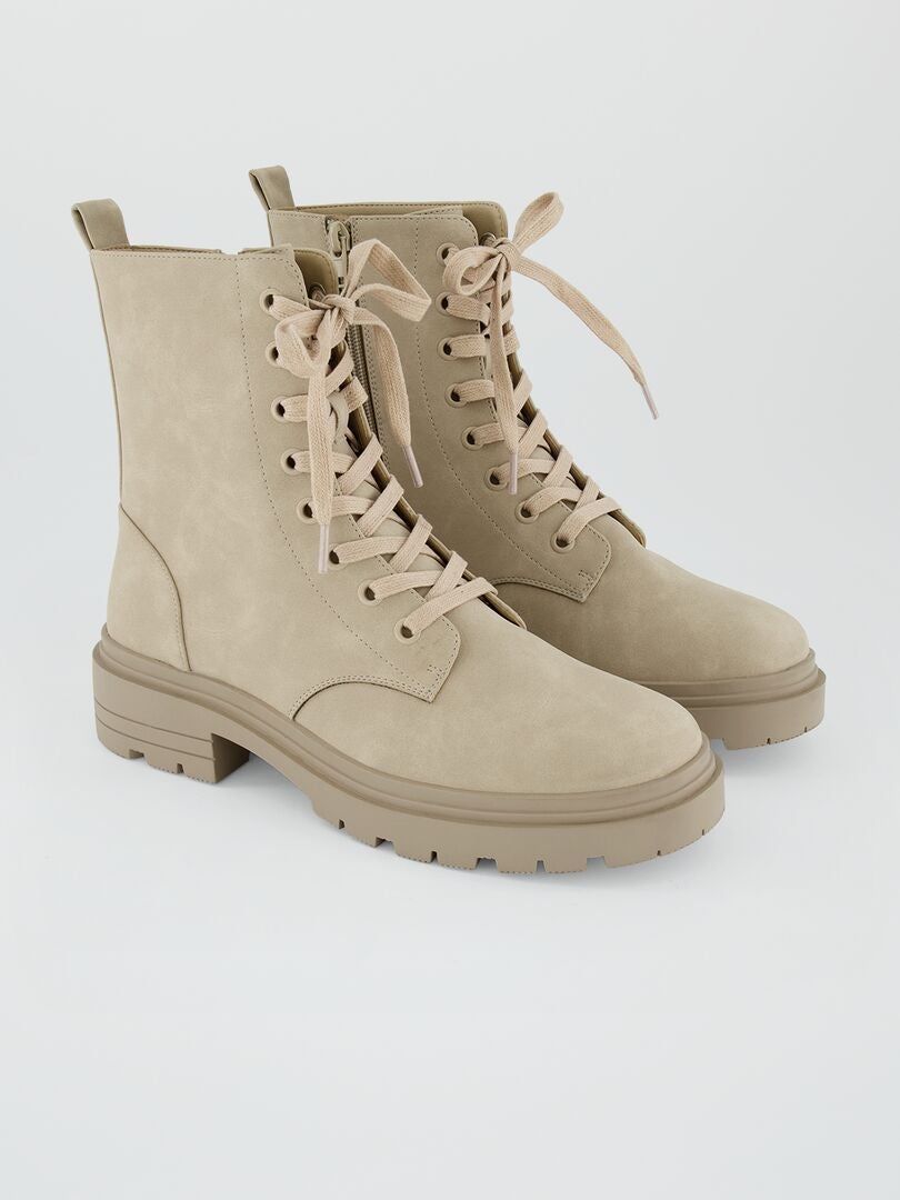 Stivaletti Donna In Pelle Con Lacci - Tacco Basso E Comfort Alla Caviglia - Foto 6