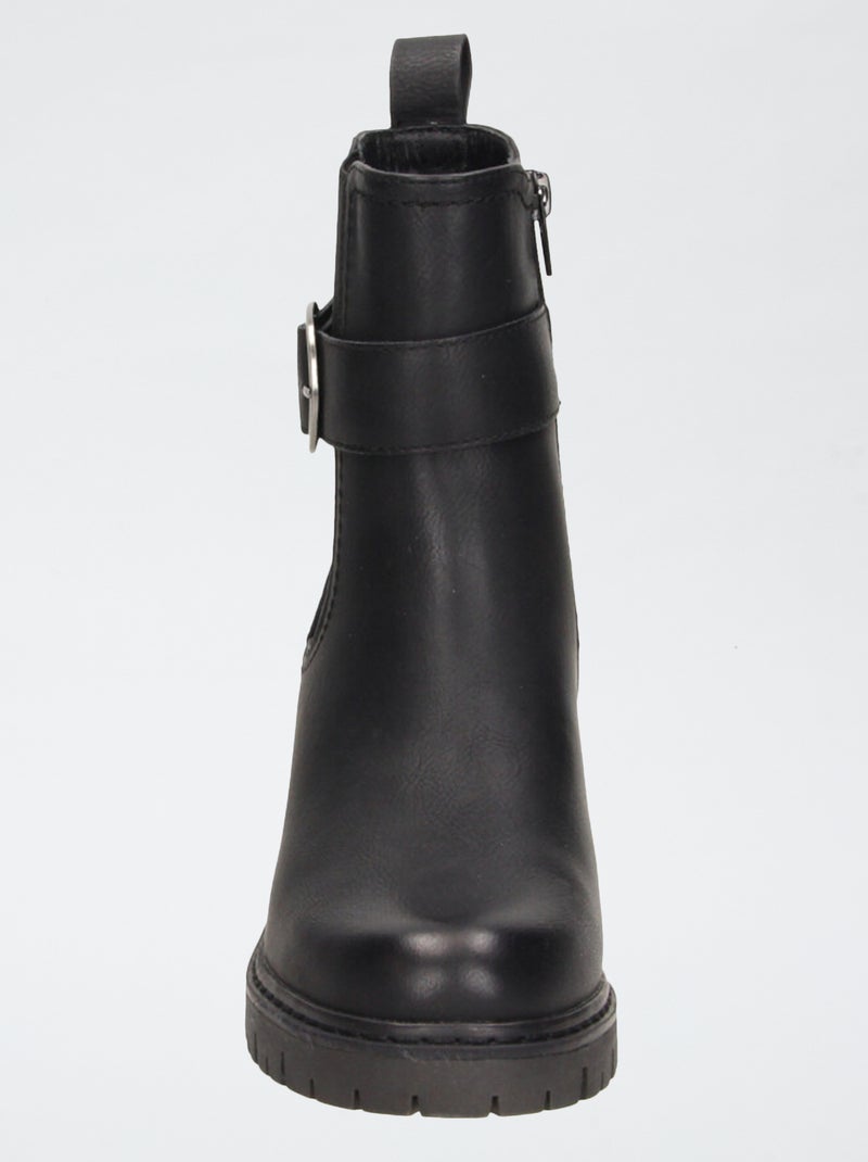 Stivali con suola carrarmato Nero - Kiabi