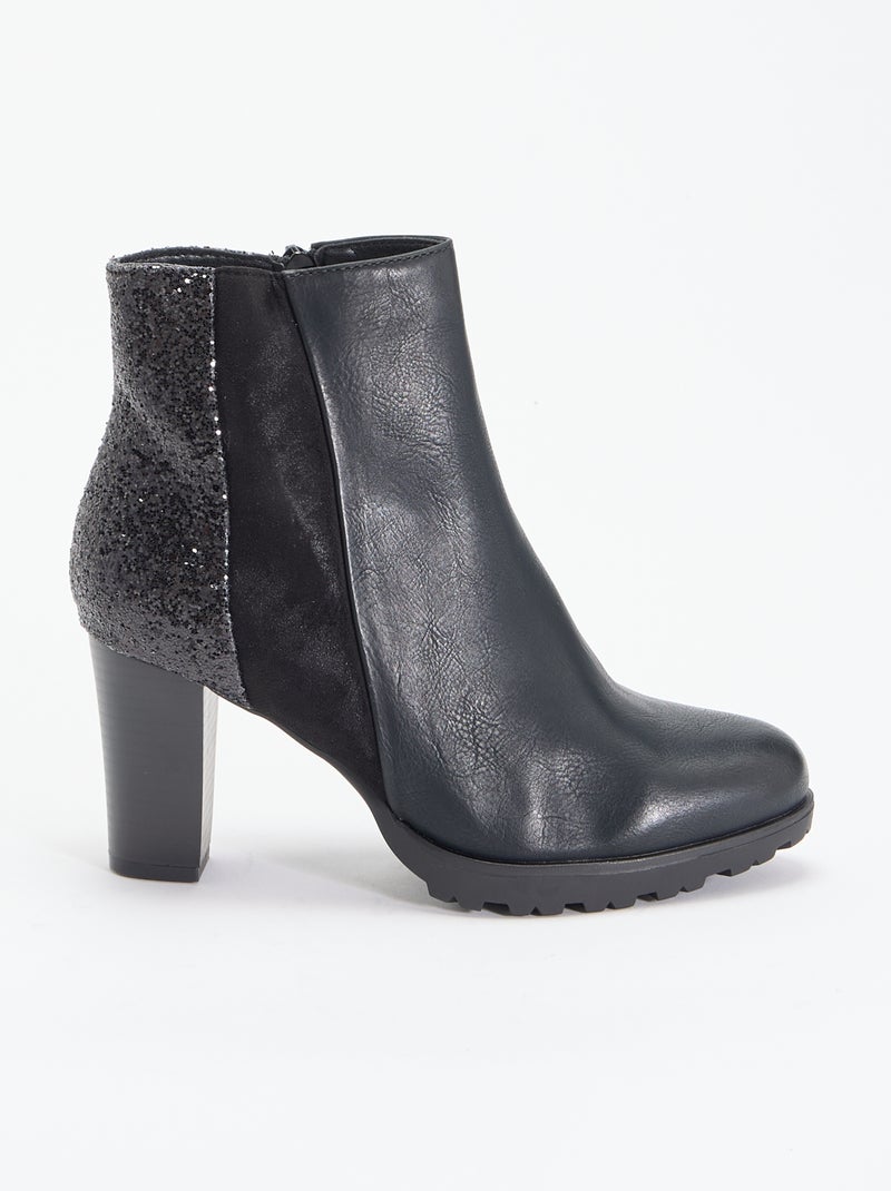 Stivali con tacco alto e paillettes Nero - Kiabi