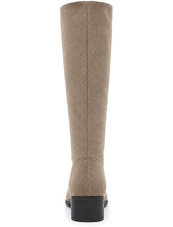 Stivali con tacco pelle naturale purapiel