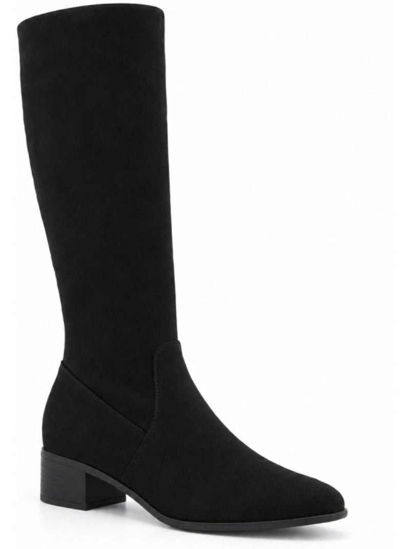 Stivali con tacco pelle naturale purapiel Nero - Kiabi