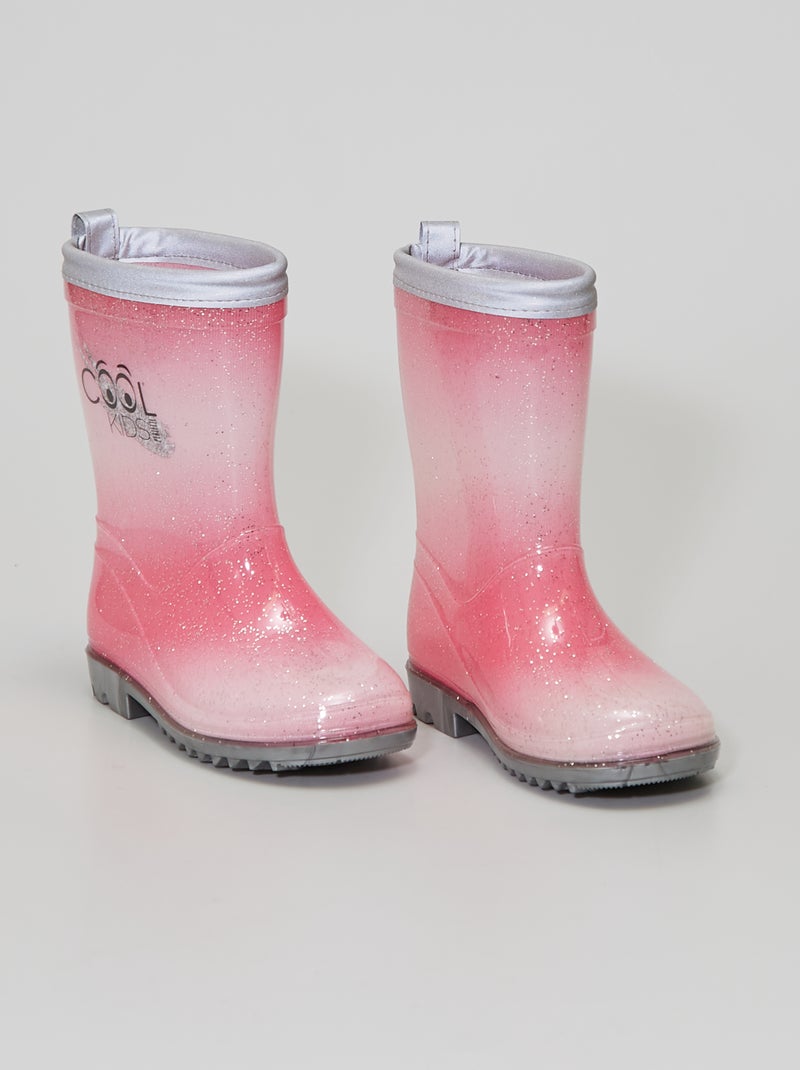 Stivali da pioggia con paillettes rosa - Kiabi
