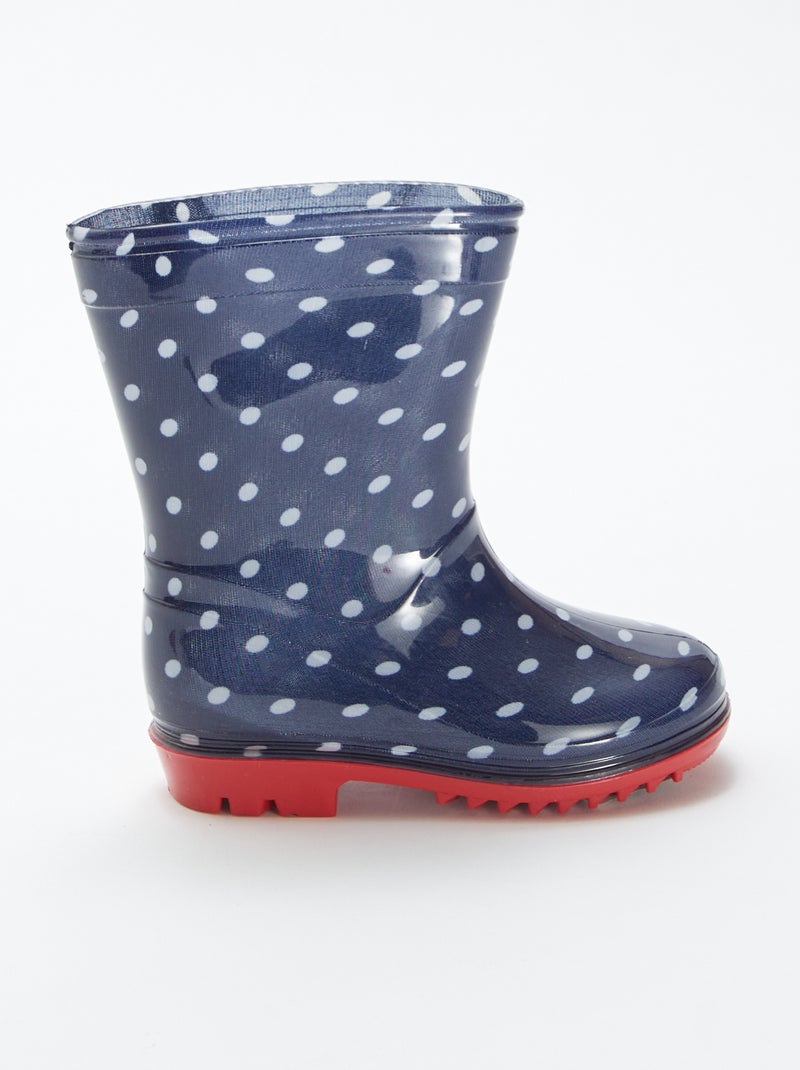 Stivali da pioggia motivo a pois BLU - Kiabi