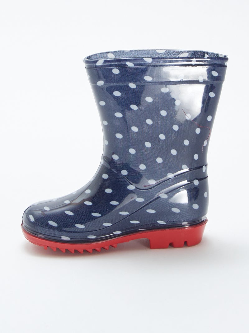 Stivali da pioggia motivo a pois BLU - Kiabi