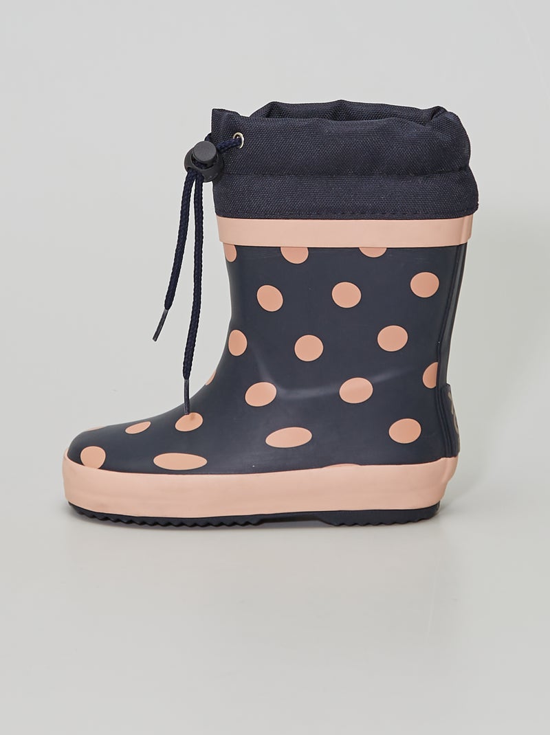 Stivali da pioggia motivo a pois blu navy - Kiabi