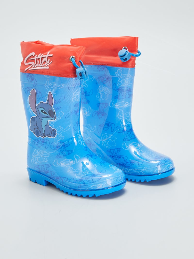 MADSea Ocean Stivali Da Pioggia Donna - Moda Gomma Alti Media, Azzurro Con Pois Bianchi - 4