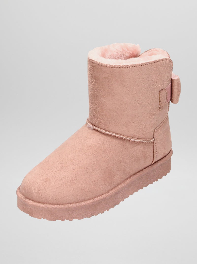 Stivali foderati in finto camoscio ROSA - Kiabi