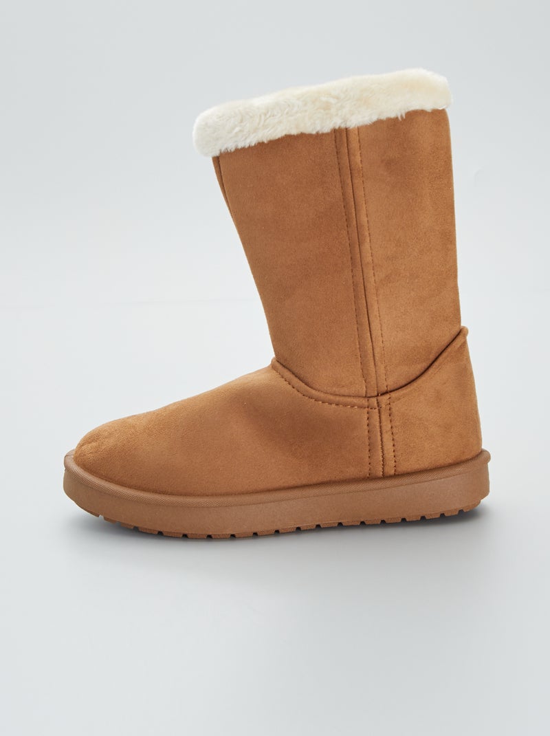 Stivali imbottiti in finto camoscio BEIGE - Kiabi