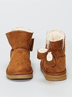 Stivali imbottiti in pelle scamosciata - Kiabi