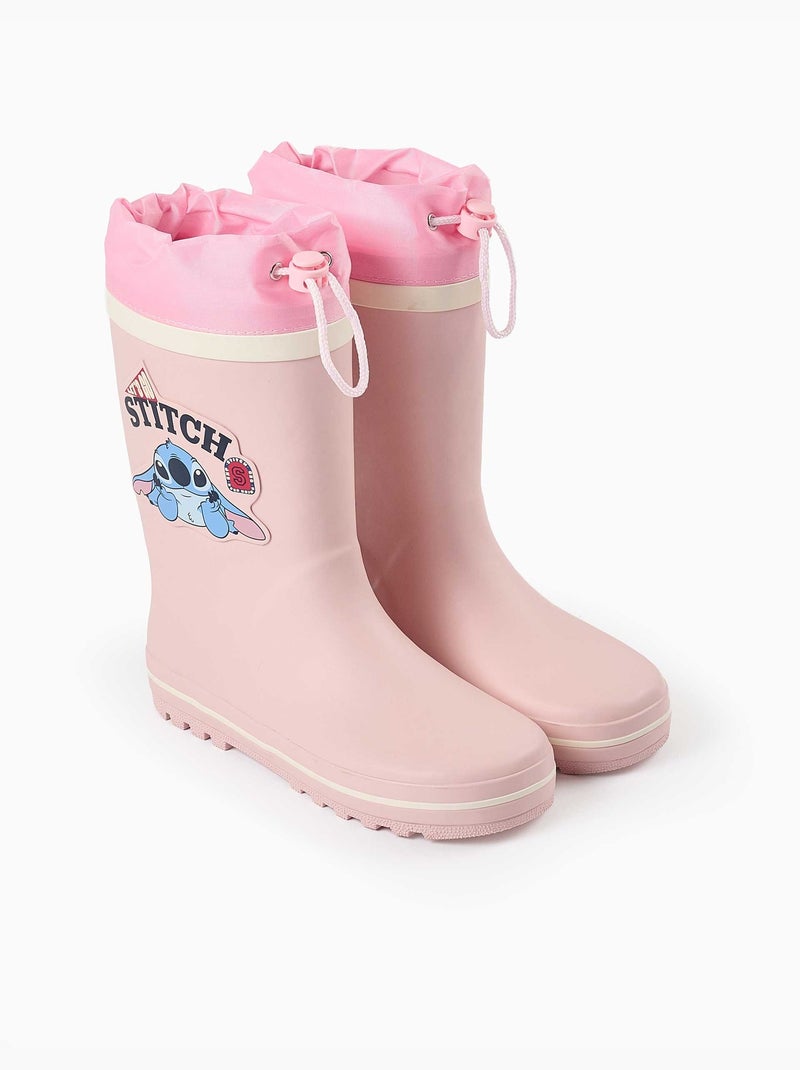 Stivali in gomma con stampa Stitch e chiusura a coulisse Rosa - Kiabi